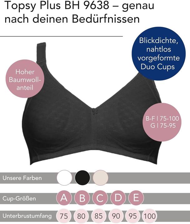 Produktbild Susa Comfort Plus Topsy BH ohne Bügel (Einzelpack, 100 B)