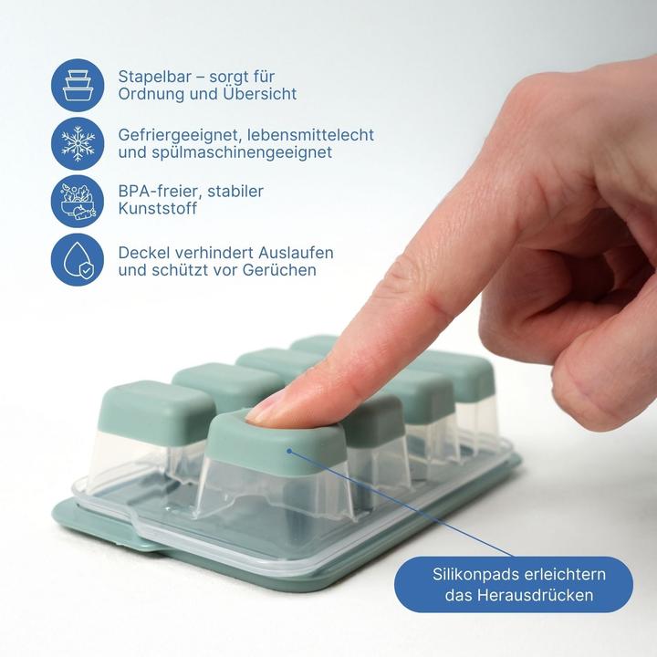 Produktbild B-Home 3er-Set Eiswürfelbehälter mit Deckel Eiswürfelformen Eiswürfelschalen