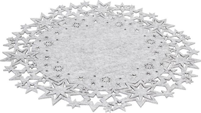 MICA Living Platzset - Sterne - aus Filz - Ø = 45 cm - grau (1 Stk., Ø 45 cm)