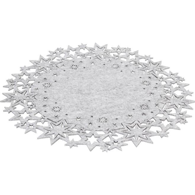 MICA Living, Weihnachtsdeko, Platzset - Sterne - aus Filz - Ø = 45 cm - grau