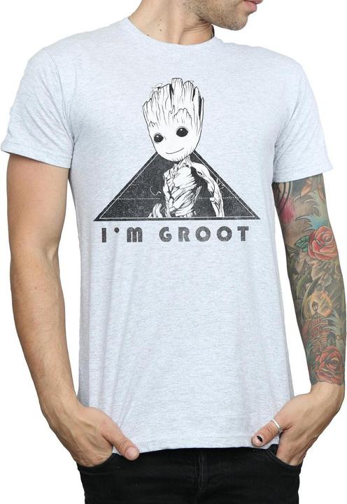 Actual product image Mens Guardians Of The Galaxy Vol. 2 Groot Mono Triangle T-Shirt (XL)