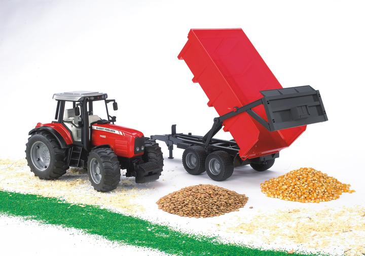 Produktbild Bruder Massey Ferguson 7480 mit Wannenkippanhänger
