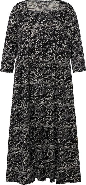 Produktbild Ulla Popken Jerseykleid, Wellen, A-Linie, Carree-Ausschnitt, 3/4-Arm (60)