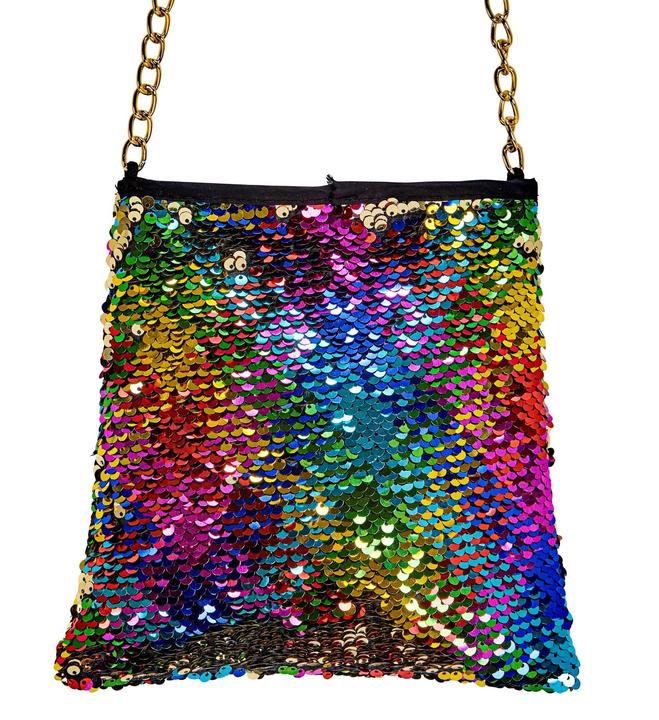 Actual product image Widmann Costume shoulder bag with reversible sequins rainbow/ gold