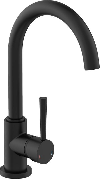 Produktbild Schütte Wasserhahn Küche CORNWALL Spültischarmatur Niederdruck Schwarz matt Schwenkbar 79169