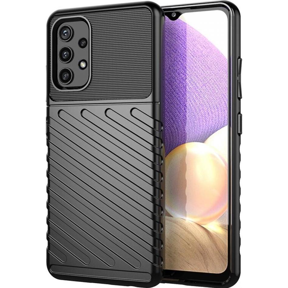 Screenguard Samsung Galaxy A32 4G SpaceCase Impact-Resistant Hülle (Samsung Galaxy A32), Smartphone Hülle, Schwarz