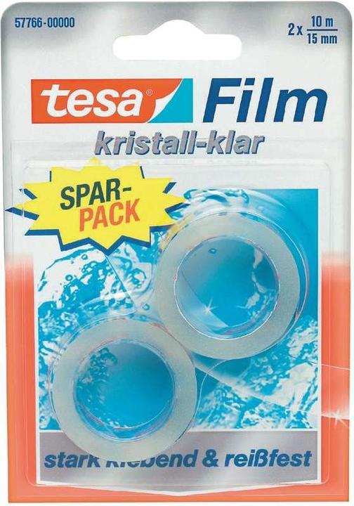Actual product image tesa tesafilm 2x KRISTALL-KLAR adhesive tape (15 mm)