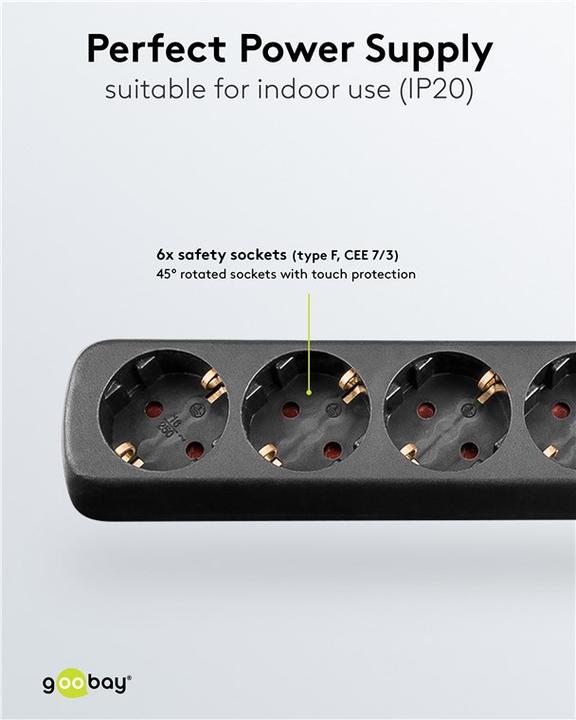 Actual product image Goobay NK 600-300 CS (6 x, CEE 7/4, 3 m)