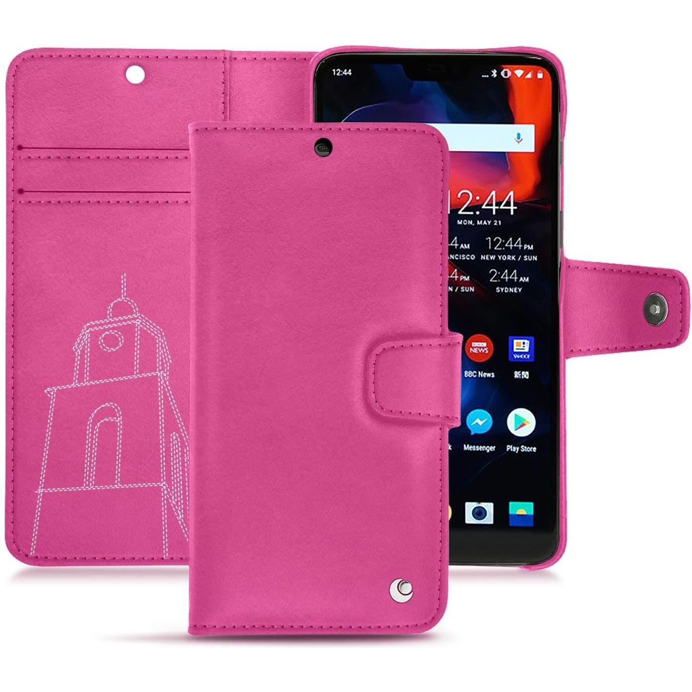 Thumbnail - Noreve Lederschutzhülle Wallet (OnePlus 6), Smartphone Hülle, Rosa