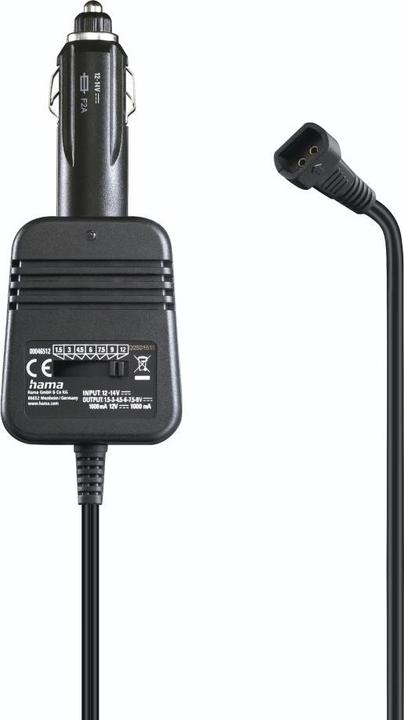 Image du produit Hama Alimentation pour voiture, réglable, 1000mA, 12W, max. 12V, stabilis. 8 adaptateurs