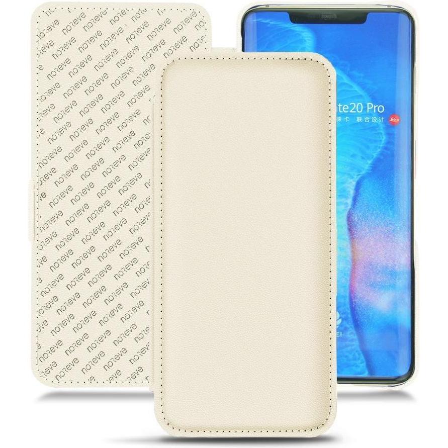 Noreve Lederschutzhülle horizontal (Huawei Mate 20 Pro), Smartphone Hülle, Weiss