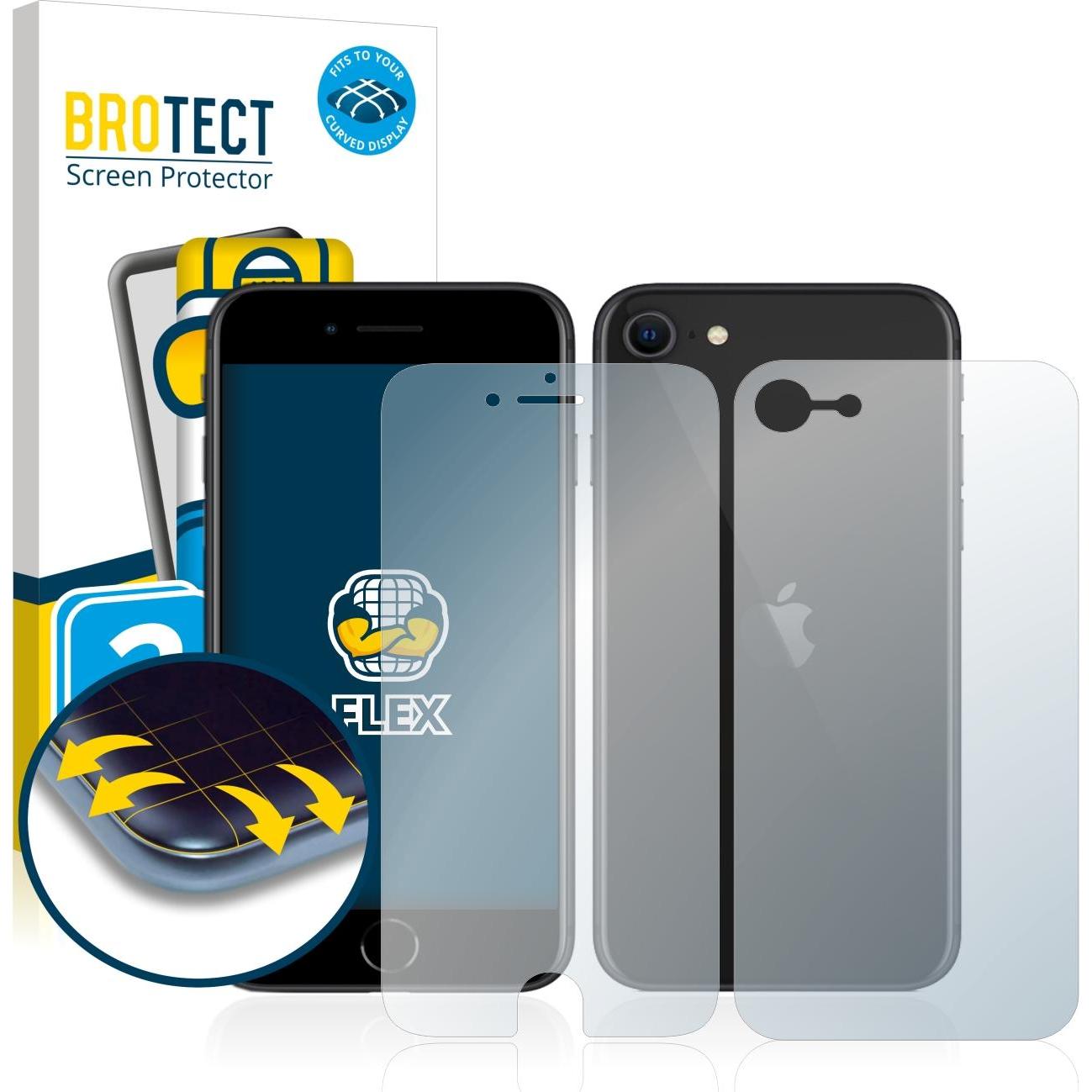 BROTECT Full-Cover Displayschutz (2 Stück, Apple iPhone SE), Smartphone Schutzfolie, Transparent