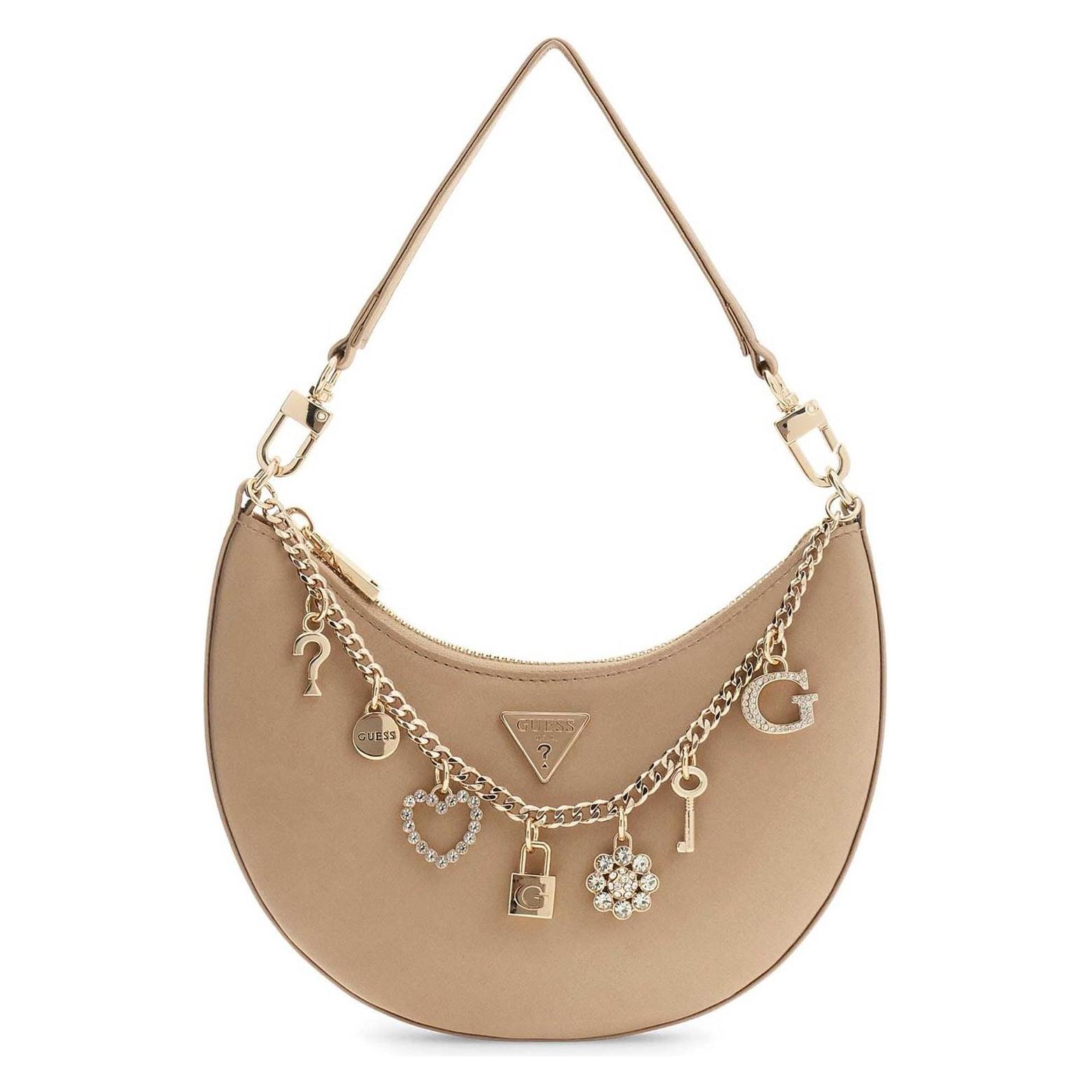 Guess, Damen, Handtasche, Tasmin Mini Shoulder Bag, Braun, Beige