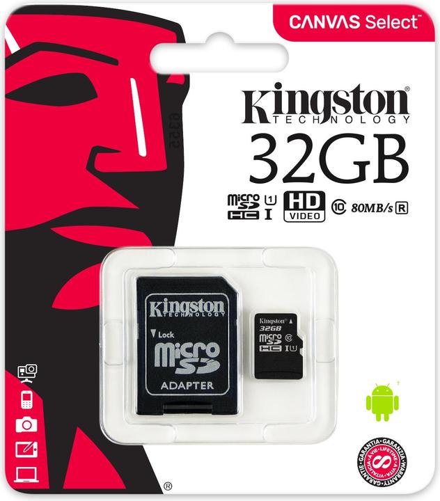 Productafbeelding Kingston Canvas Select Plus (32 GB, microSDHC, U1, UHS-I)