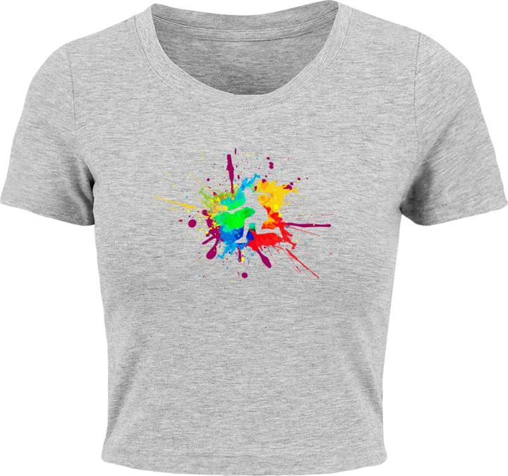 Produktbild Merchcode Ladies Color Splash Player Cropped Tee - 118529 (S)