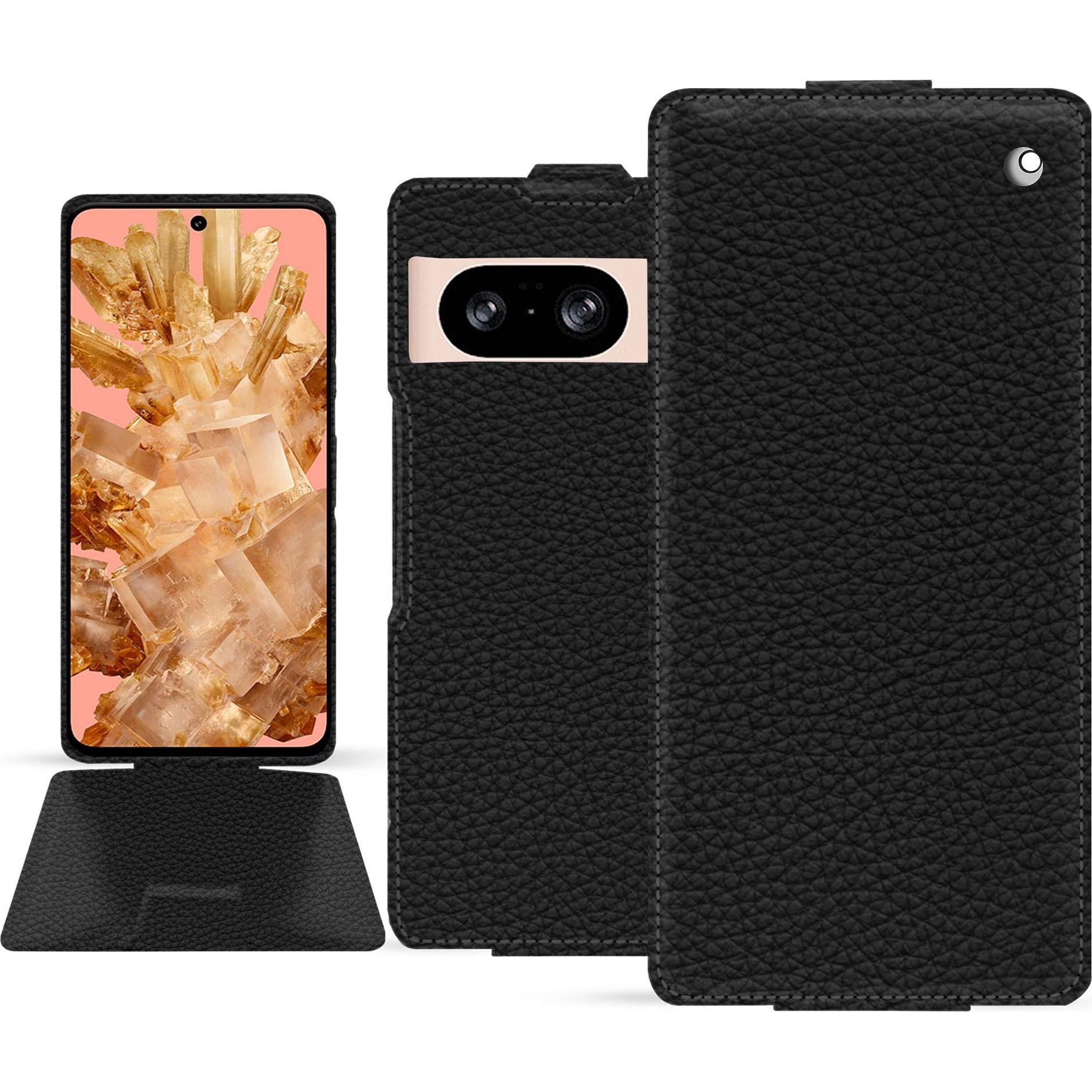 Noreve Lederschutzhülle vertikal (Google Pixel 8), Smartphone Hülle, Schwarz