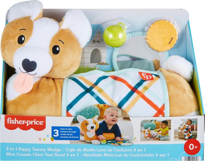 Produktbild Fisher-Price 3-in-1 Hündchen Spielkissen für Bauchlage mit 3 Spielzeugen (Multilingual)