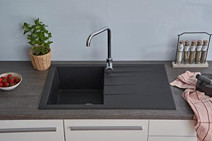 Produktbild Respekta Eingebaute Spüle mit Abtropffläche für Unterbauschränke ab 50 cm Breite (Einbauspüle mit Abtropffläche, 50 cm, 80 cm)
