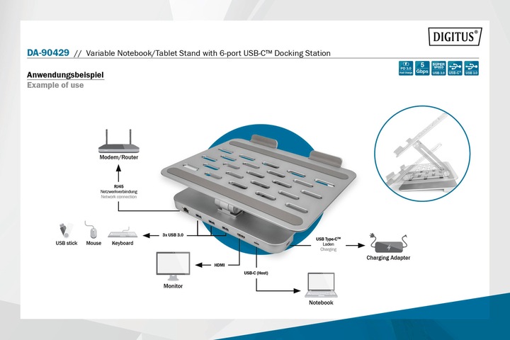 Produktbild Digitus DA-90429 (USB-C, 6 Ports)