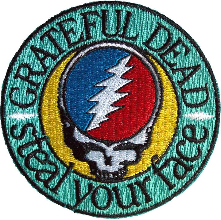 Grateful Dead Steal Your Face Woven Emblem Iron On Patch