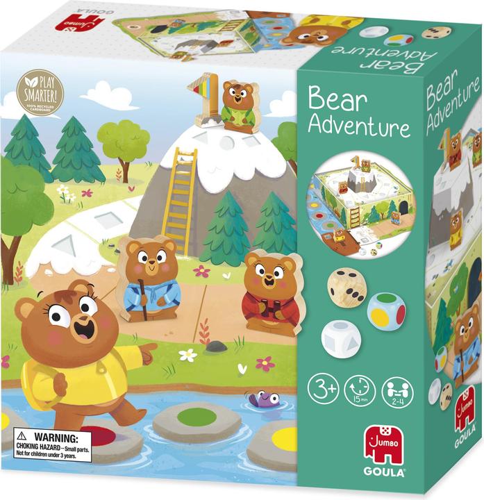 Productafbeelding Jumbo Goula Bear Adventure - Kids Board Games, Capture the Flag Game - Reach the Mountain & Develop Early (Duits, Engels, Nederlands, Spaans, 2 - 4 Spelers)