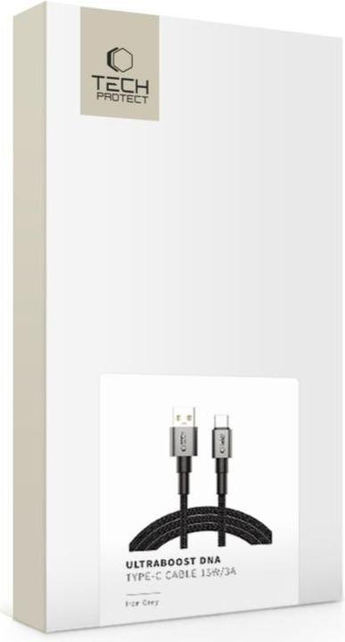 Image du produit Tech-Protect UltraBoost DNA USB-A / USB-C Cable 15W/3A 200cm - Gray (2 m, 15 W)