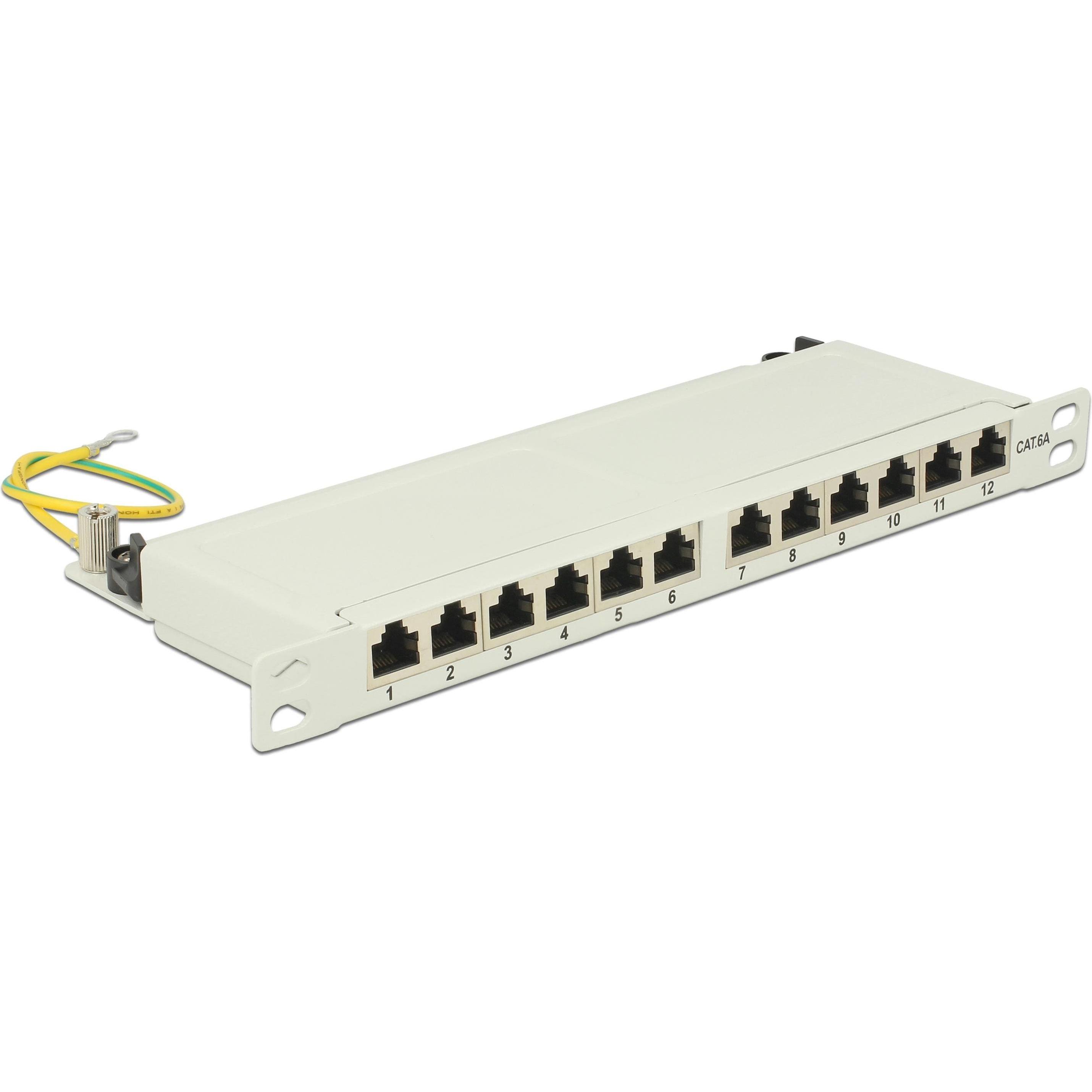Delock Patch Panel RJ-45 X 12, Server Zubehör, Grau