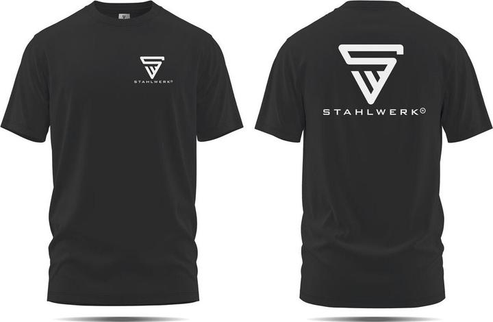 Produktbild Stahlwerk T-Shirt Schwarz Grösse XL Kurzarm-Hemd mit Logo-Print 100% Baumwolle (XL)