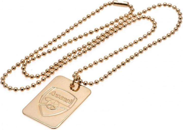 Arsenal FC vergoldetes Dog Tag und Kette. (100% Metall)
