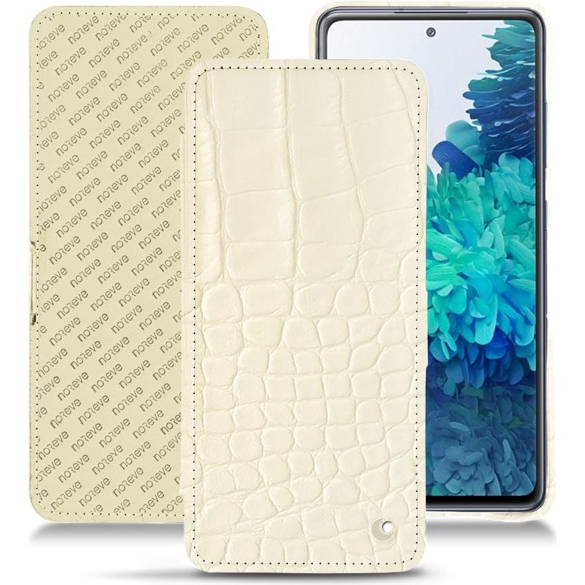 Noreve Lederschutzhülle horizontal (Samsung Galaxy S20 FE), Smartphone Hülle, Weiss