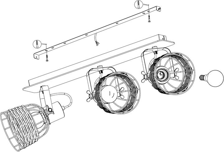 Produktbild EGLO Deckenleuchte ANWICK 1 3x E27 Schwarz/Braun (E27)