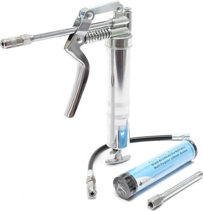 Image du produit Wiltec Mini Pompe à graisse 90ml 3 Embouts inclus pour un dosage précis Pression de service 137,9 bars