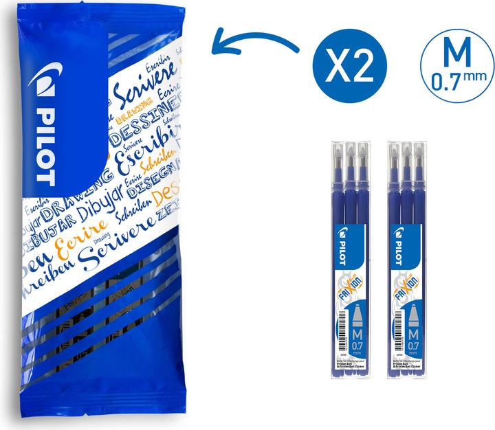 Image du produit Pilot Recharge FriXion FlowPack (Recharger, Bleu, 0.70 mm)
