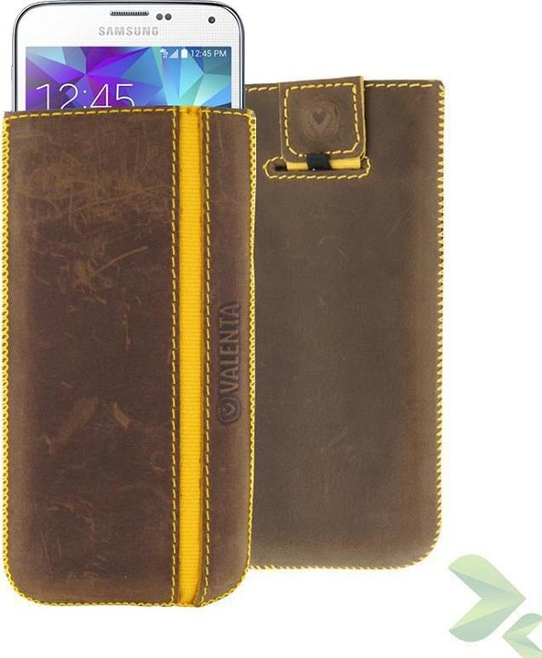Actual product image Valenta Valencia Pocket Stripe Vintage Valentine - Redhead Samsung Galaxy S5, Sony Xperia Z and more (Brown) (Samsung Galaxy Ace, Nokia Lumia 1020, Sony Xperia M2, Nokia Lumia 930, Samsung Galaxy S5, Sony Xperia Z)