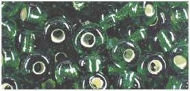 Actual product image Rayher Seed beads, 4 mm ø, with silver intake, green, 17