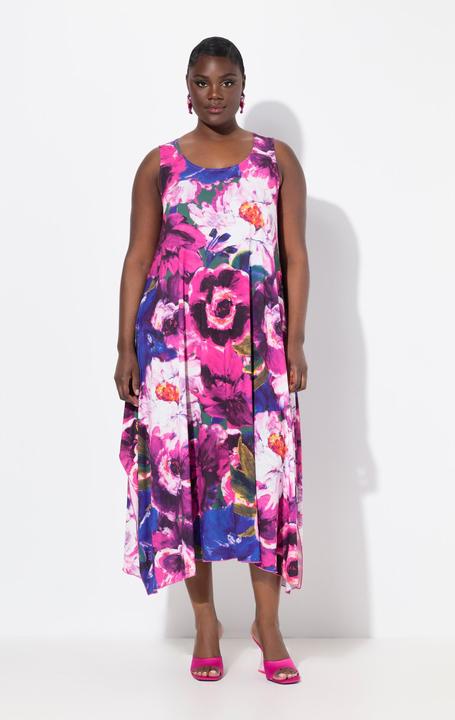 Produktbild Ulla Popken Midikleid, Blüten, Zipfelsaum, Rundhals, ärmellos (46, 48)