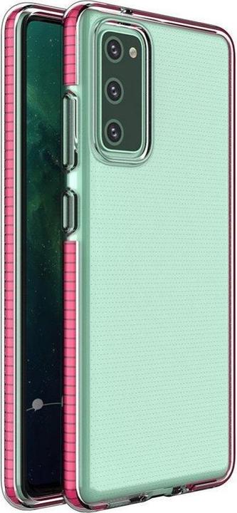 Hurtel Spring Case clear TPU gel protective cover with colorful frame for Samsung Galaxy A72 4G light pink (Samsung Galaxy A72)