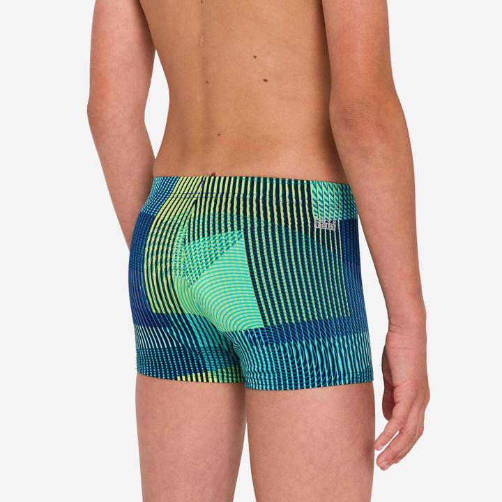 Image du produit Nabaiji Maillot boxer de bain natation Garçon - 500 Fitib jaune bleu vert (158)