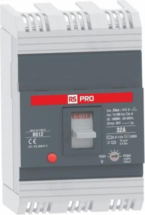 Produktbild RS PRO RS RS12, Schutzschalter 3-polig, 32A / Abschaltvermögen 25 kA 690V 500 V