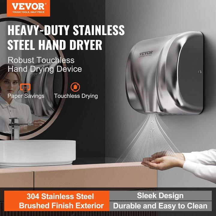 Actual product image Vevor Heavy Duty Commercial Hand Dryer
