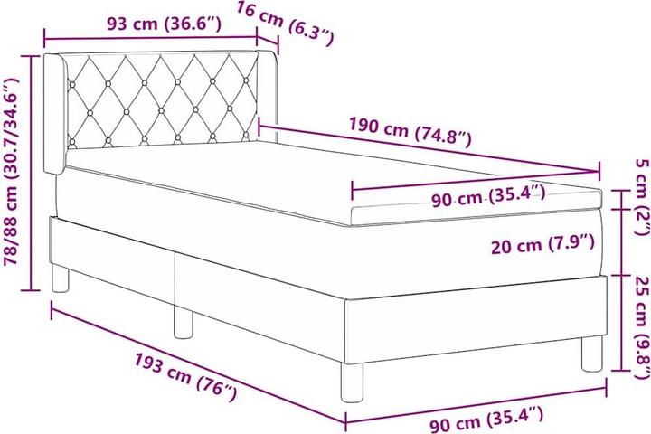 Produktbild vidaXL Bettmatratze (90 x 190 cm)