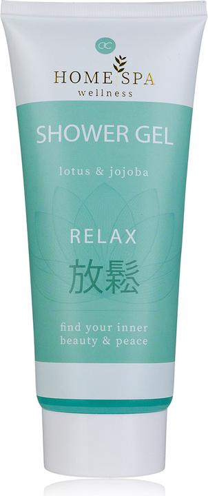 Image du produit Accentra Gel douche HOME SPA en tube, 200ml, parfum : Lotus & Jojoba, couleur : vert menthe/blanc, lot de