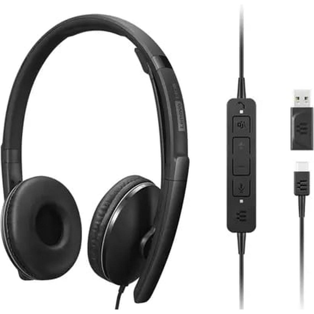 Lenovo Wired Anc Headset Gen 2 Teams (Kabelgebunden, USB-C), Office Headset, Schwarz