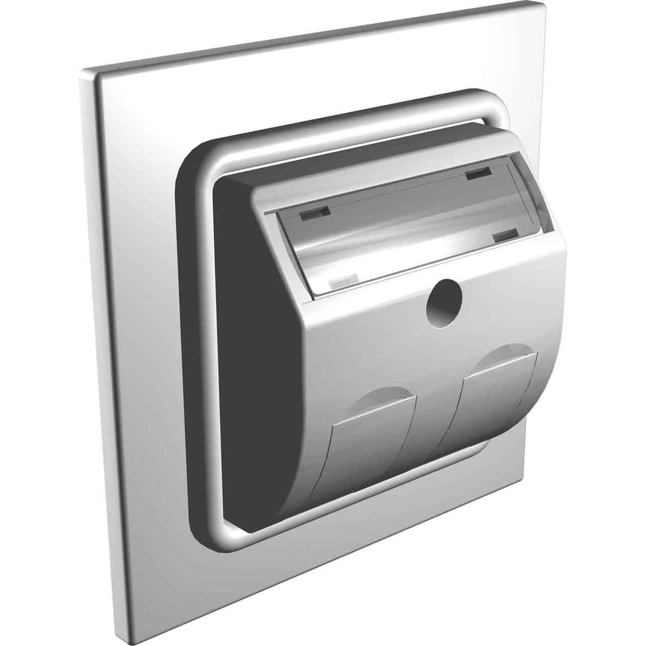 Leviton, Zubehör Schalterprogramm, Dataudtag EU dåse for 2 x keystone konnekter hvid