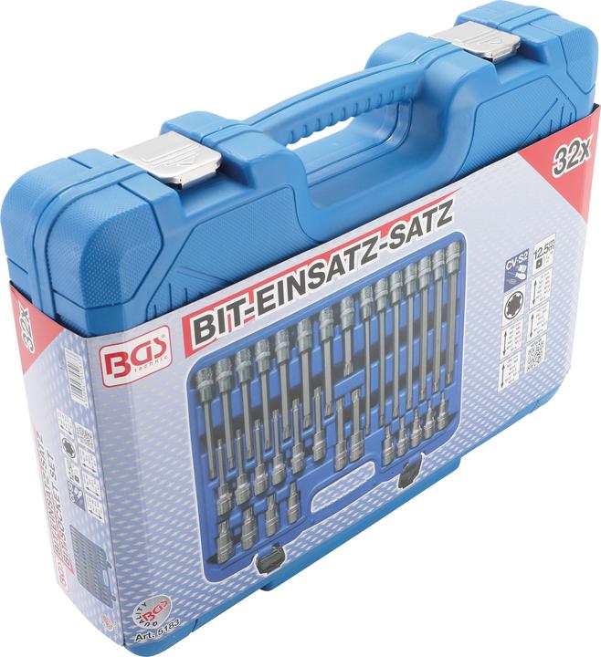 Produktbild BGS Bit-Einsatz-Satz Antrieb Innenvierkant 12,5 mm (1/2") Keil-Profil (für RIBE) 32-tlg. (Innensechsrund TX)