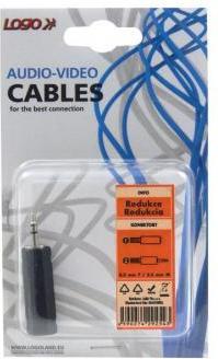 Produktbild Logo Audio Adapter, Jack-Stecker (3.5mm) - Stecker (6,3 mm) weiblich, Stereo, schwarz, Blister (Klinkenadapter)