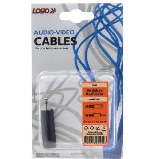 Logo Audio Adapter, Jack-Stecker (3.5mm) - Stecker (6,3 mm) weiblich, Stereo, schwarz, Blister (Adattatore jack), Adattatore audio, Nero