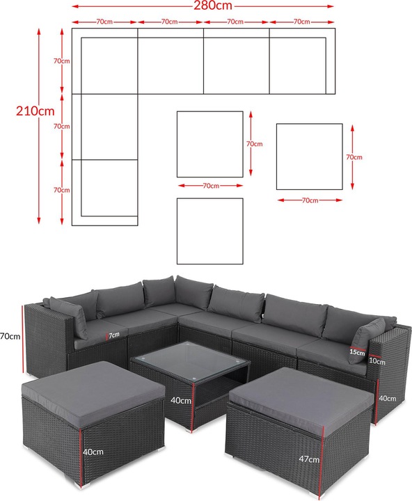 Actual product image Casaria Polyrattan Lounge Set
