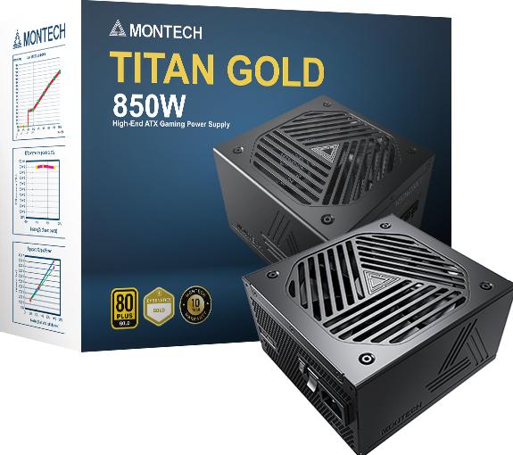 Produktbild Montech Titan 850W - 80 PLUS & Cybenetics Gold, modular, PCIe 5.0 - 850 Watt (850 W)