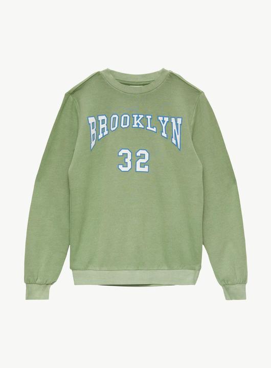 Produktbild s.Oliver Sweatshirt Sweatshirt mit Garment Dye und Schriftprint (S)